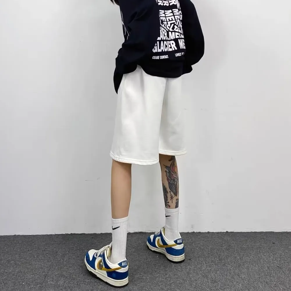 Classic Solid Drawstring Cotton Shorts