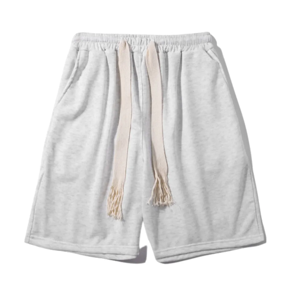 Classic Solid Drawstring Cotton Shorts