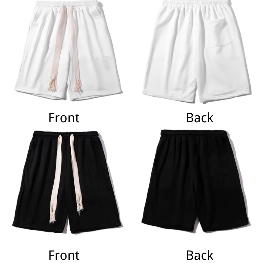 Classic Solid Drawstring Cotton Shorts