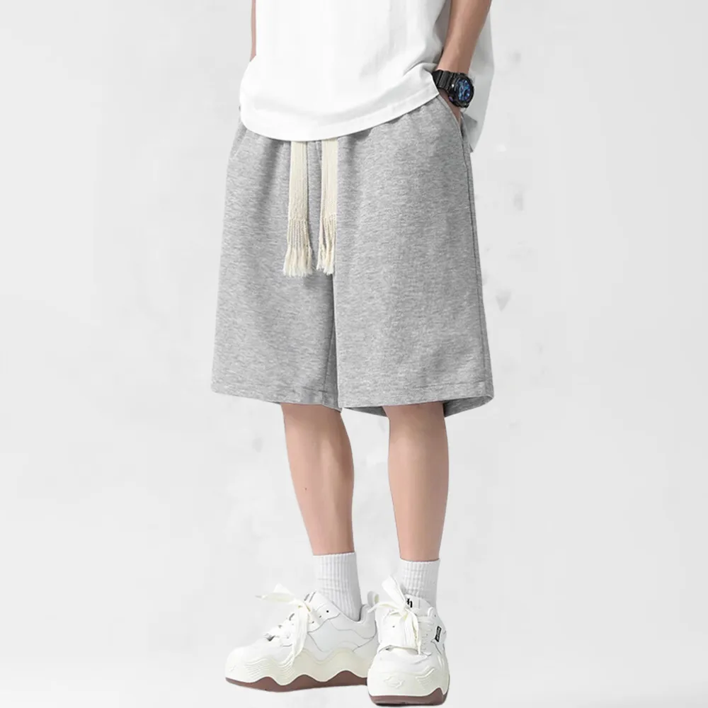 Classic Solid Drawstring Cotton Shorts