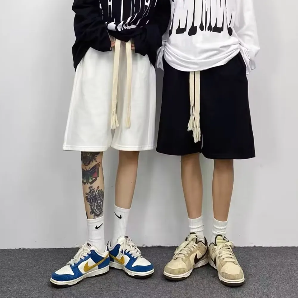 Classic Solid Drawstring Cotton Shorts
