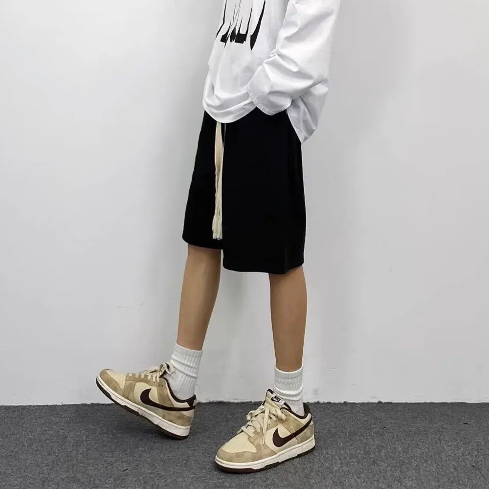 Classic Solid Drawstring Cotton Shorts