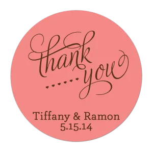 Classic Thank You Personalized Wedding Favor Sticker