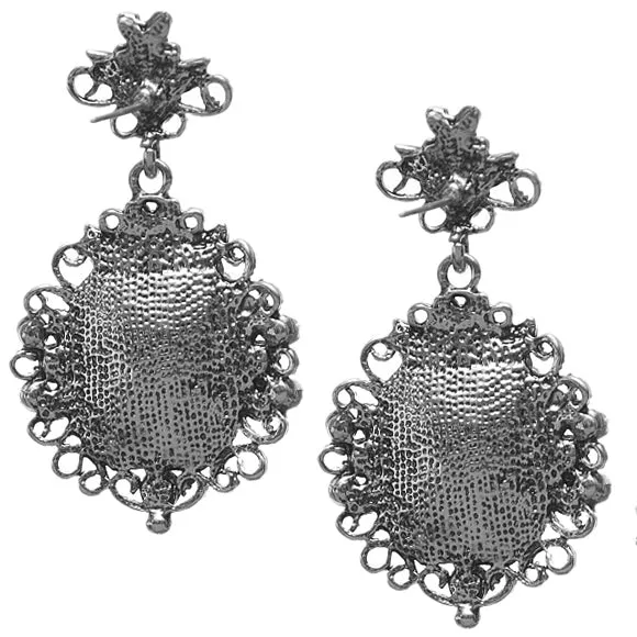 Clear Silver Elegant Large Gemstone Post Earrings