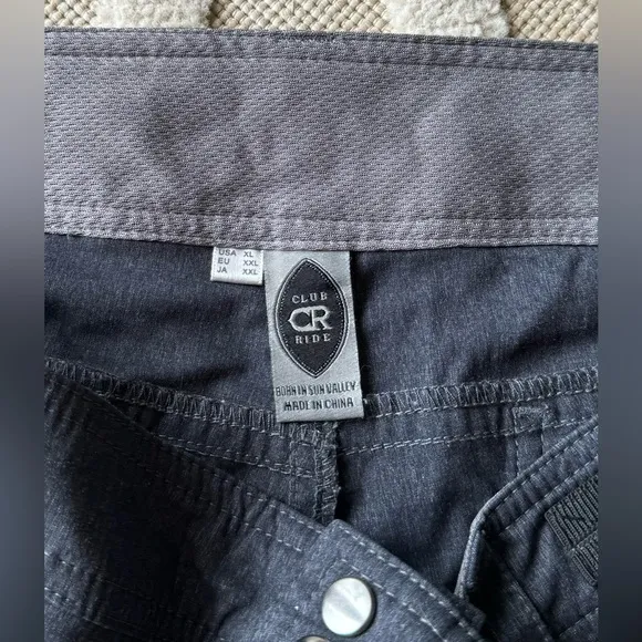 Club Ride Shorts US Size XL Gray Eden Cycling Adjustable Waist Breathable