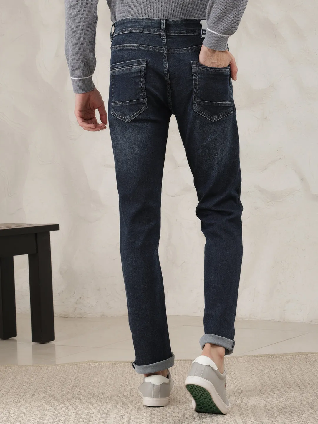 COBB DARK BLUE NARROW-FIT PREMIUM JEANS