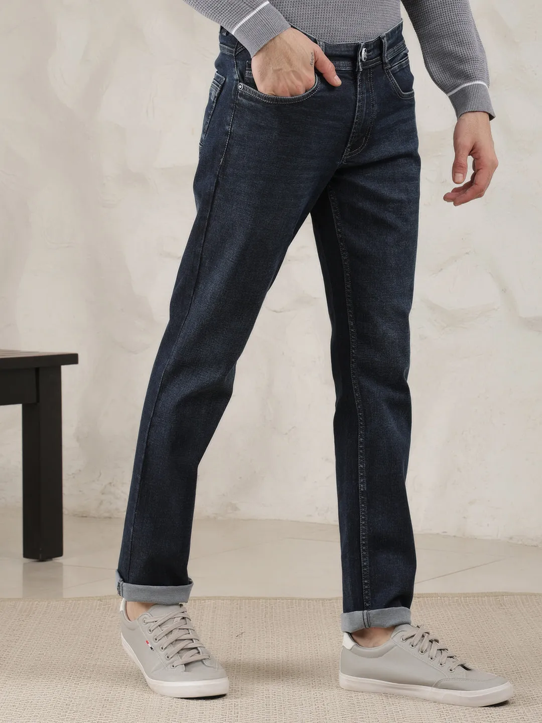 COBB DARK BLUE NARROW-FIT PREMIUM JEANS