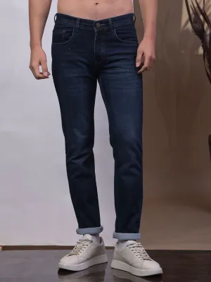 COBB NAVY BLUE NARROW-FIT PREMIUM JEANS