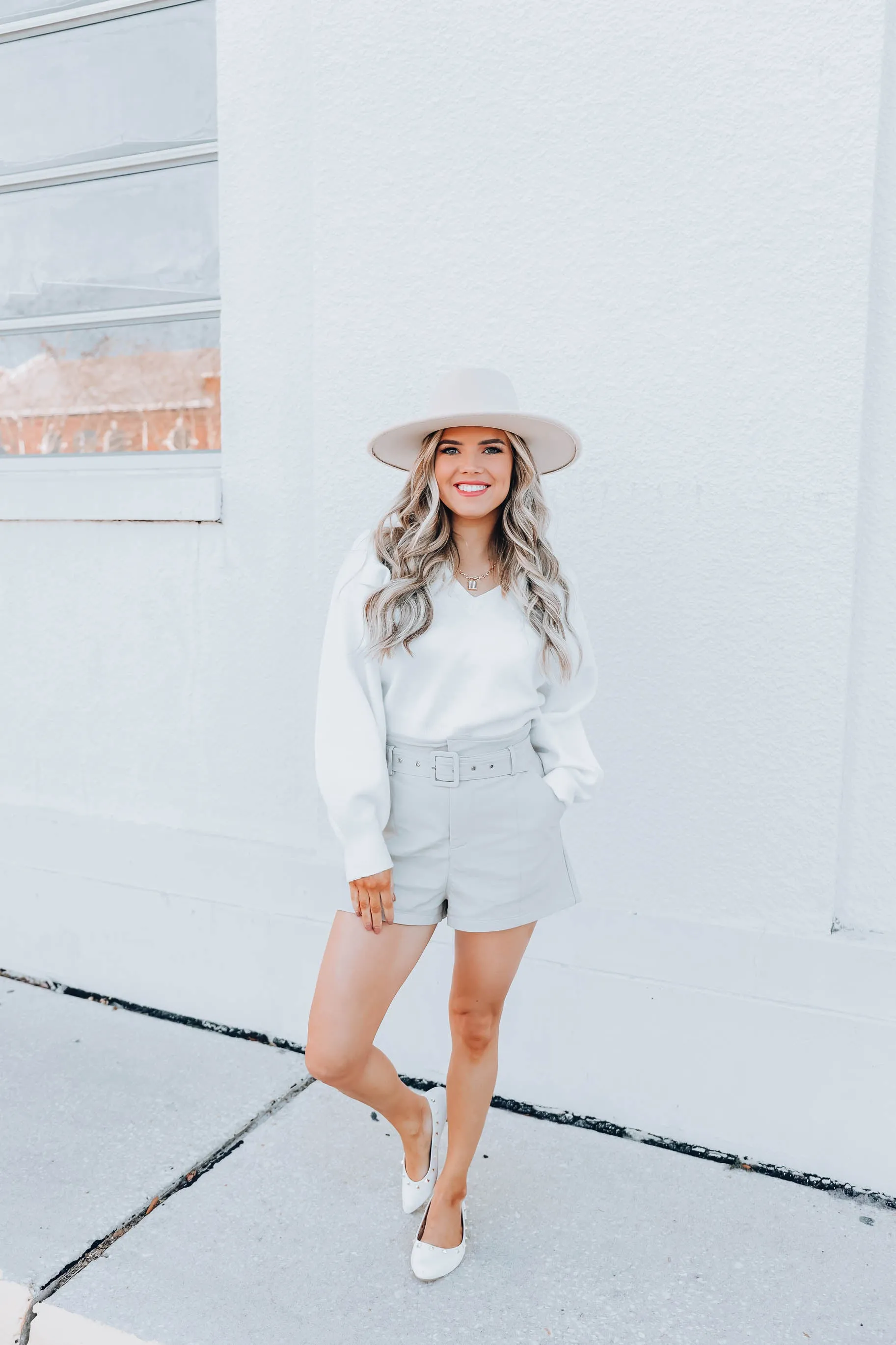 Concord Cropped Sweater - White