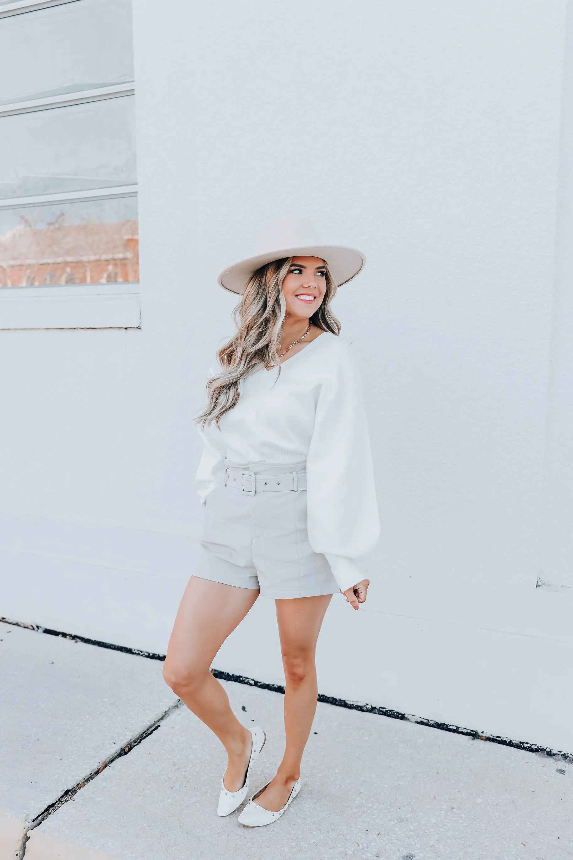 Concord Cropped Sweater - White
