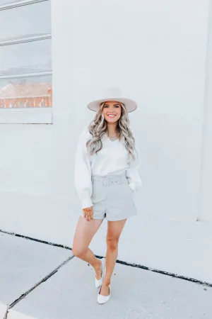 Concord Cropped Sweater - White