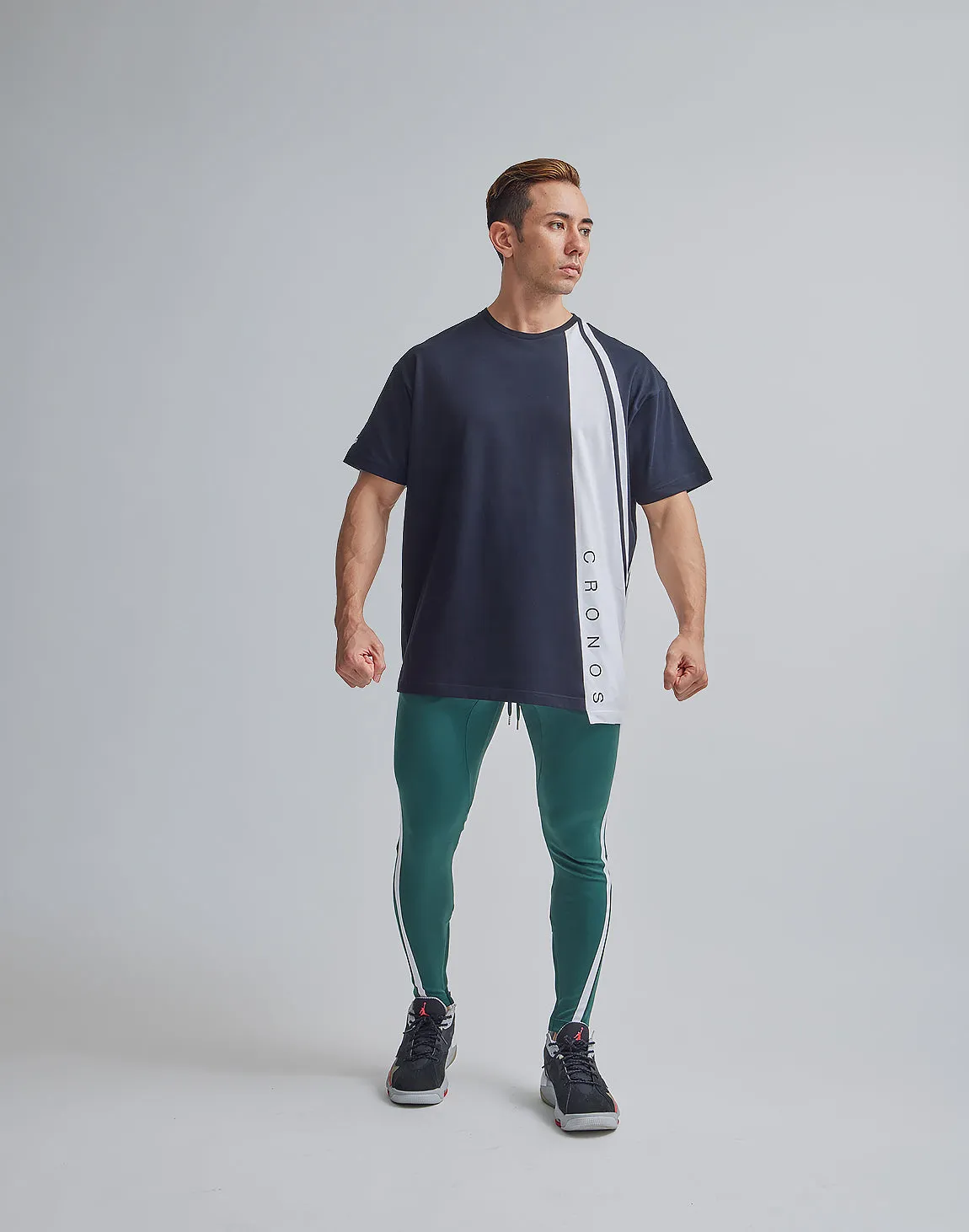 CRONOS ASYMMETRY OVERSIZE T-SHIRTS【BLACK】