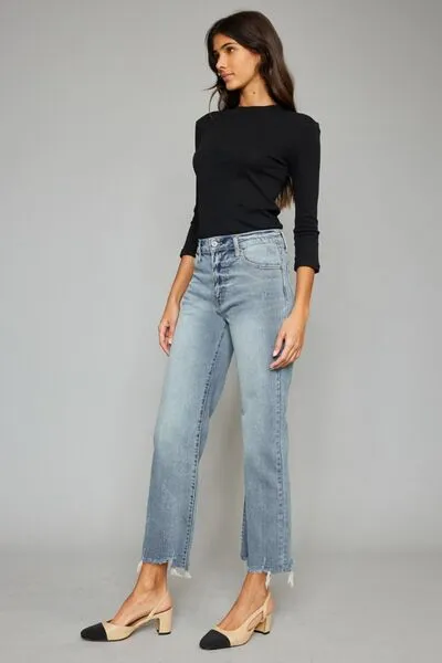 CROPPED WIDE LEG JEANS
