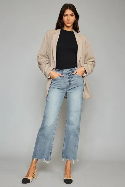 CROPPED WIDE LEG JEANS