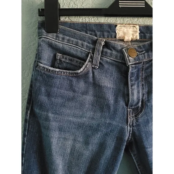 Current/Elliot | &quot;The Cropped Straight&quot; Release Hem Distressed Jeans