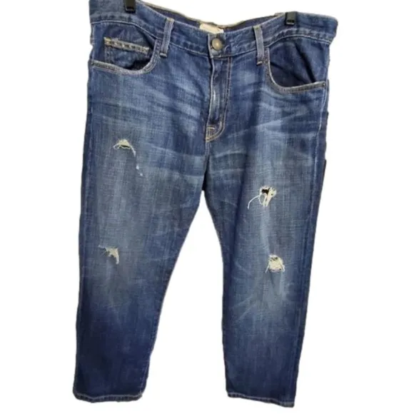 Current/Elliott distressed cropped jeans