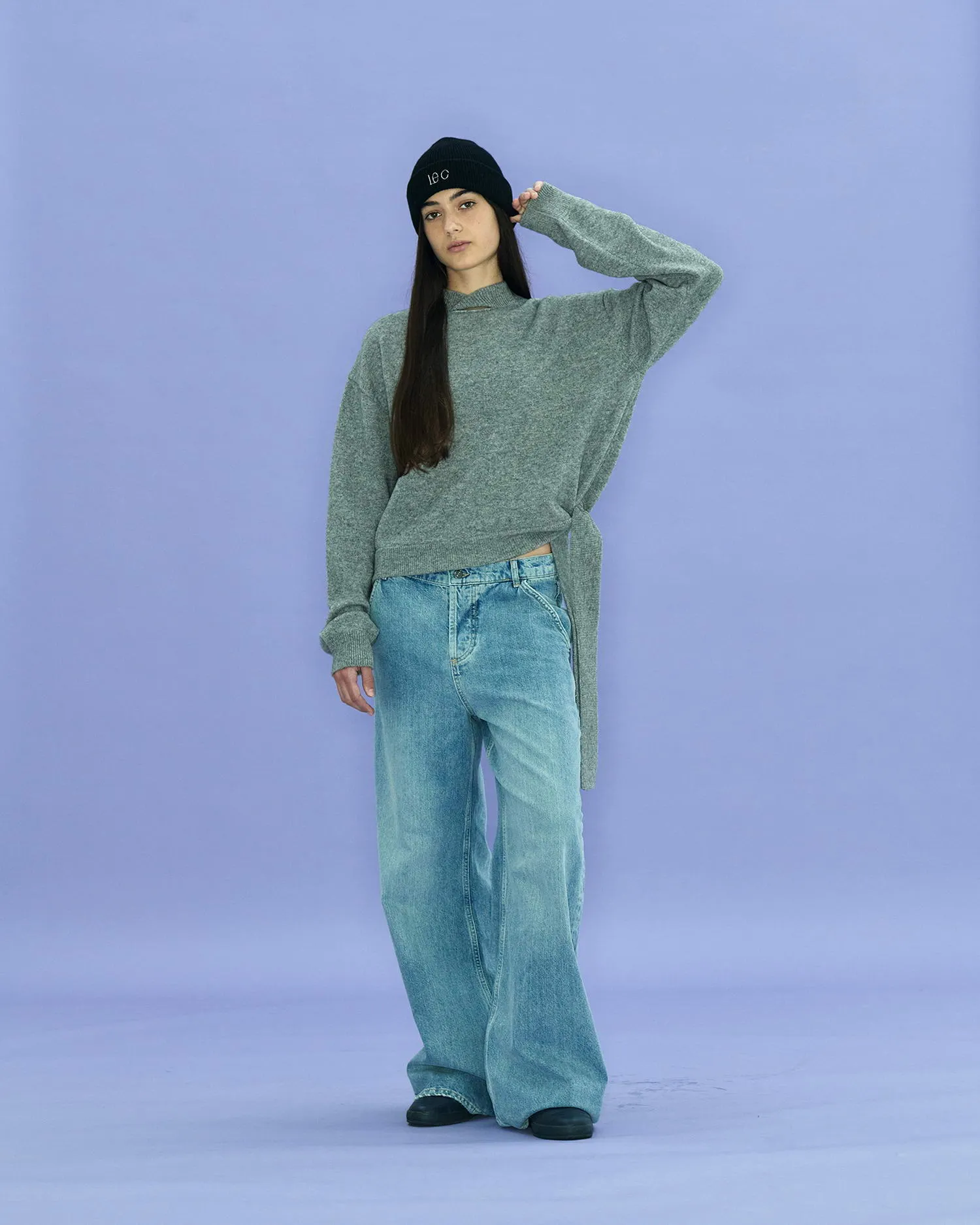 Cut-out Knotted Sweater
