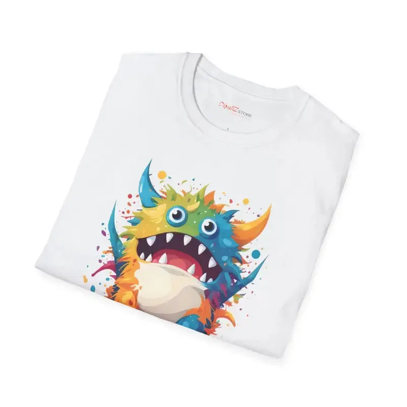 Cute Colorful Monster Cotton Tee for Bold Looks