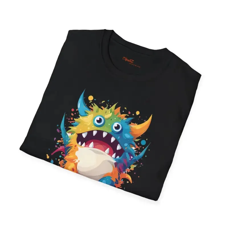 Cute Colorful Monster Cotton Tee for Bold Looks