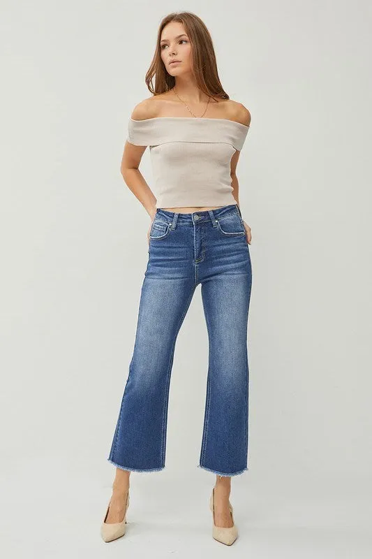 Dark Wash High Rise Ankle Straight Jeans (Includes Plus!) - Risen Jeans