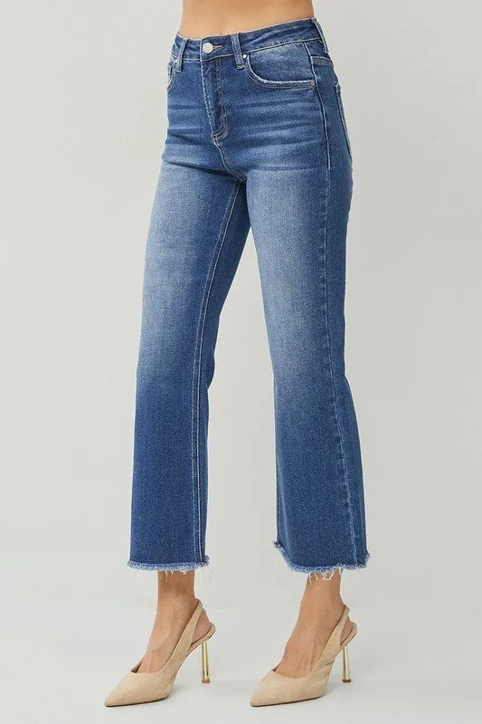 Dark Wash High Rise Ankle Straight Jeans (Includes Plus!) - Risen Jeans