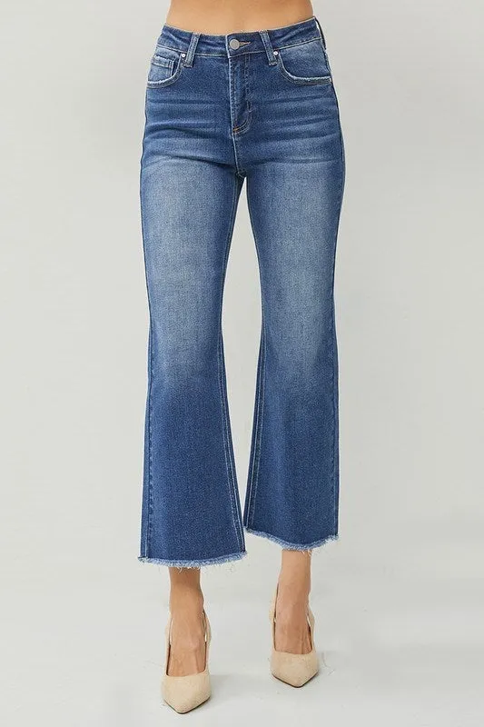 Dark Wash High Rise Ankle Straight Jeans (Includes Plus!) - Risen Jeans