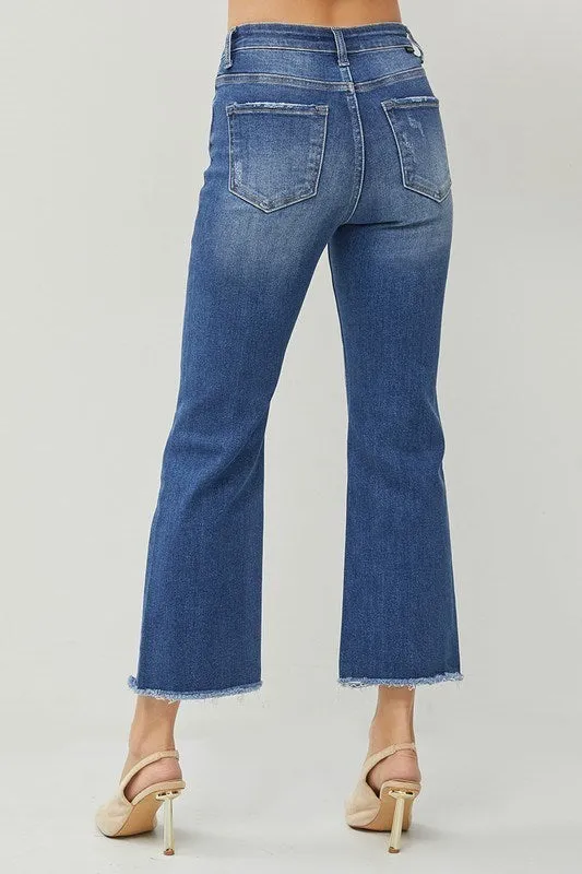 Dark Wash High Rise Ankle Straight Jeans (Includes Plus!) - Risen Jeans