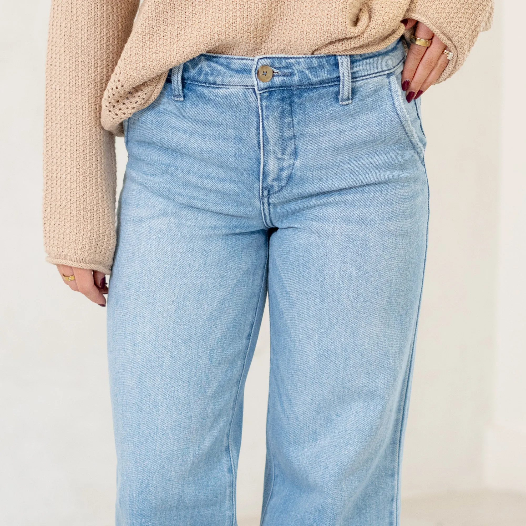 Darla High Rise Cropped Wide Leg Jeans