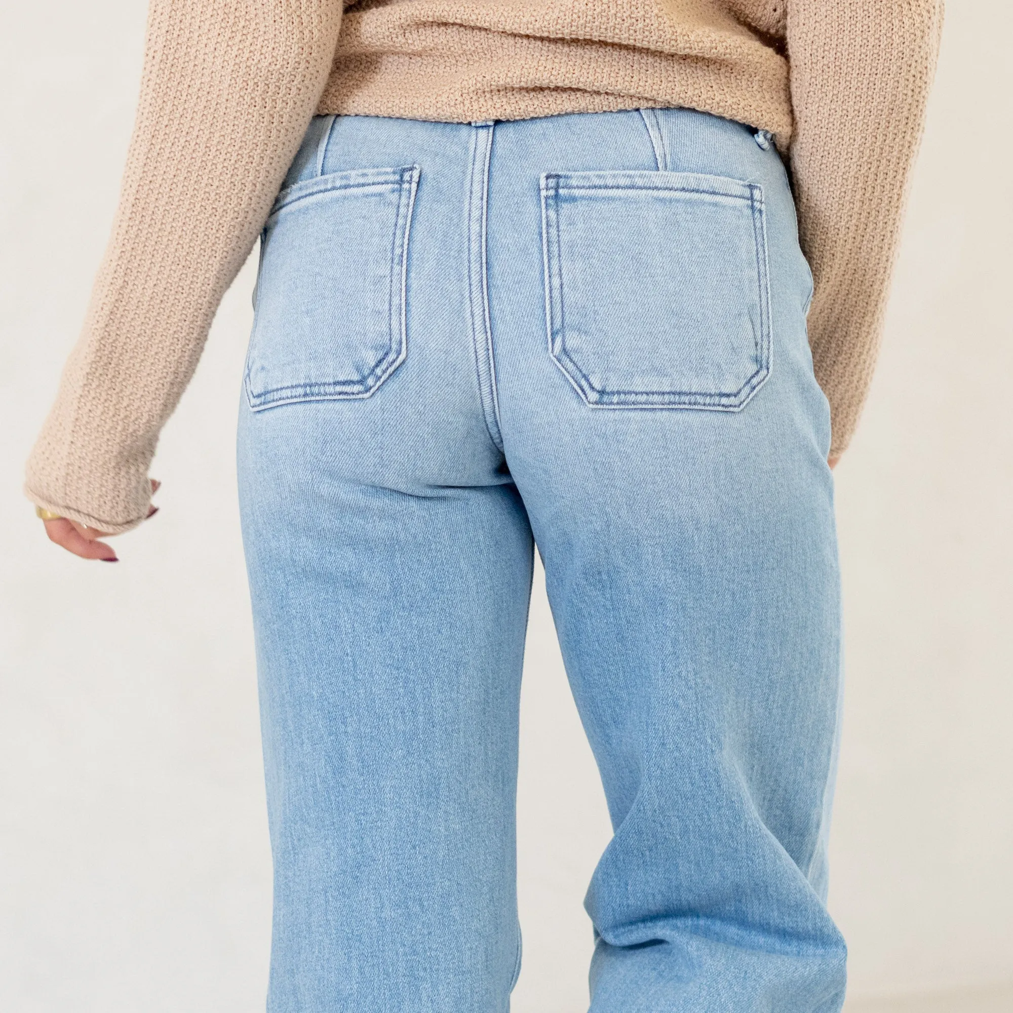 Darla High Rise Cropped Wide Leg Jeans