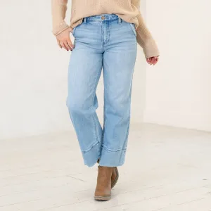Darla High Rise Cropped Wide Leg Jeans