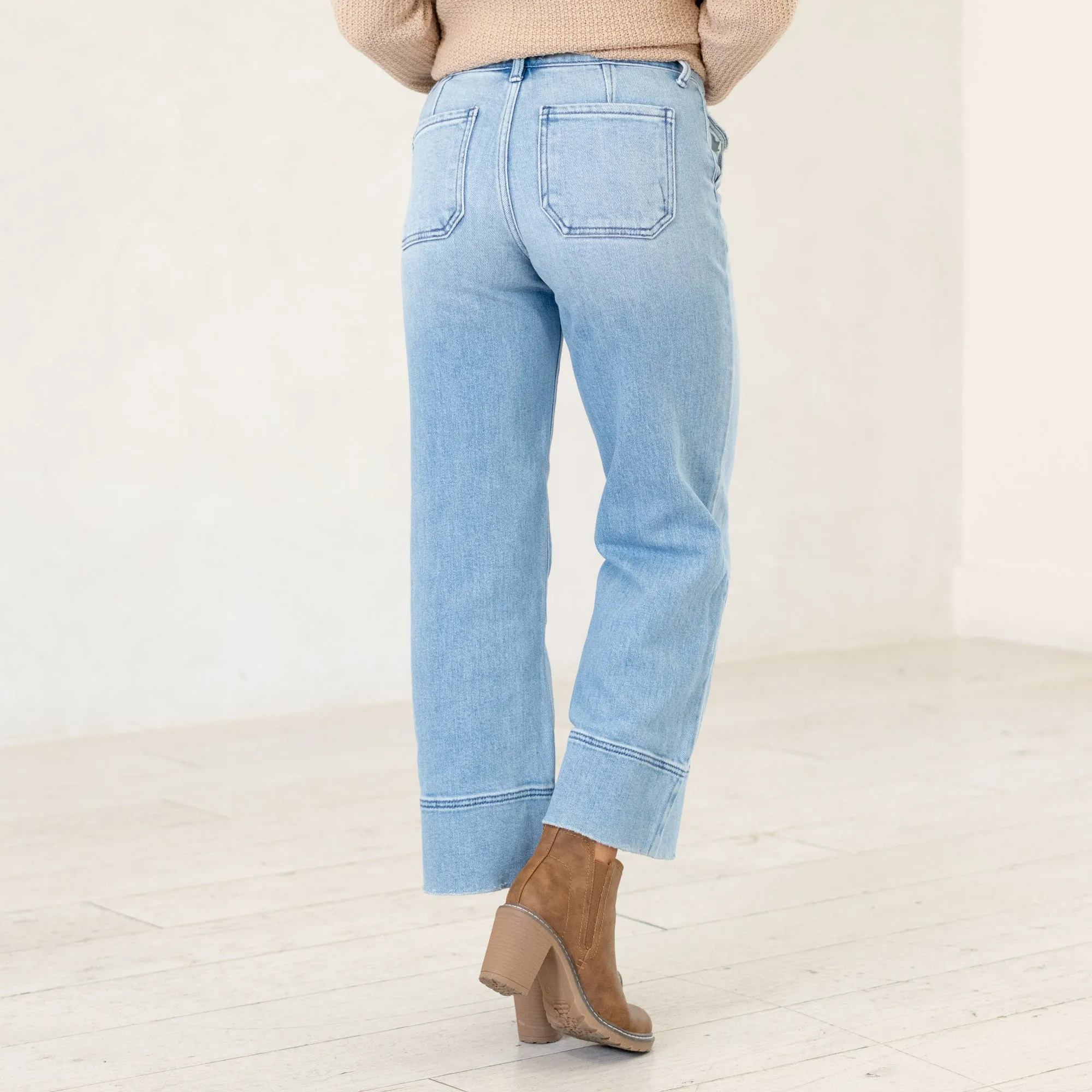 Darla High Rise Cropped Wide Leg Jeans