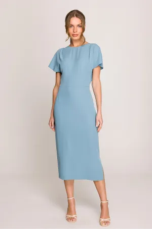 Day-dress Minimalist Midi-Length Cap Sleeve Dress