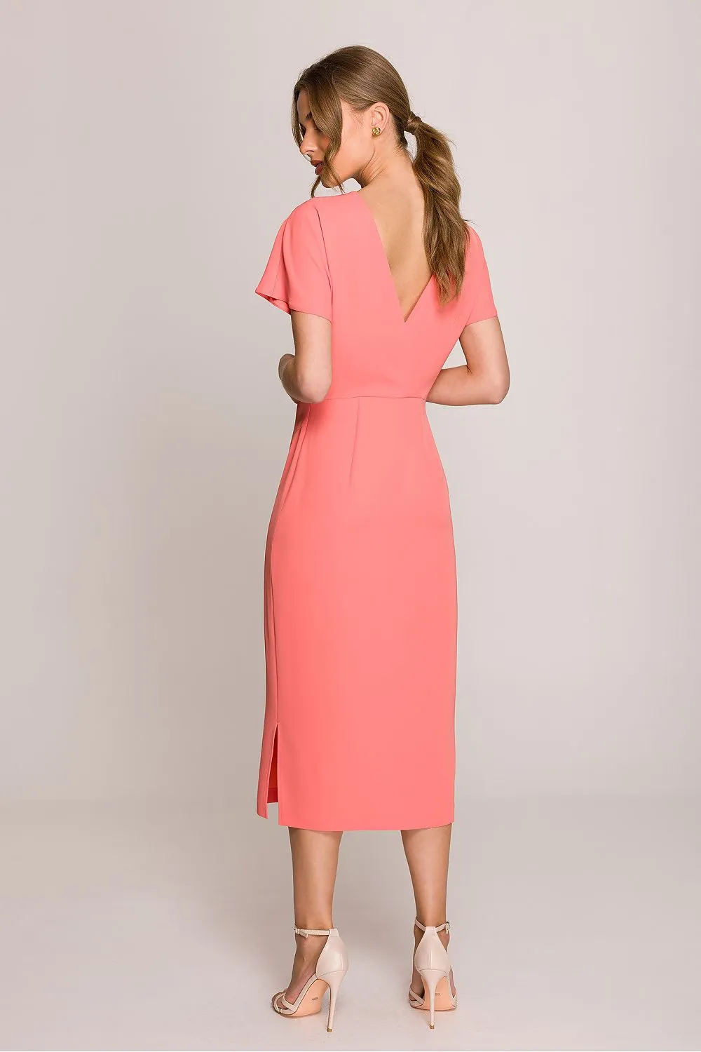 Day-dress Minimalist Midi-Length Cap Sleeve Dress