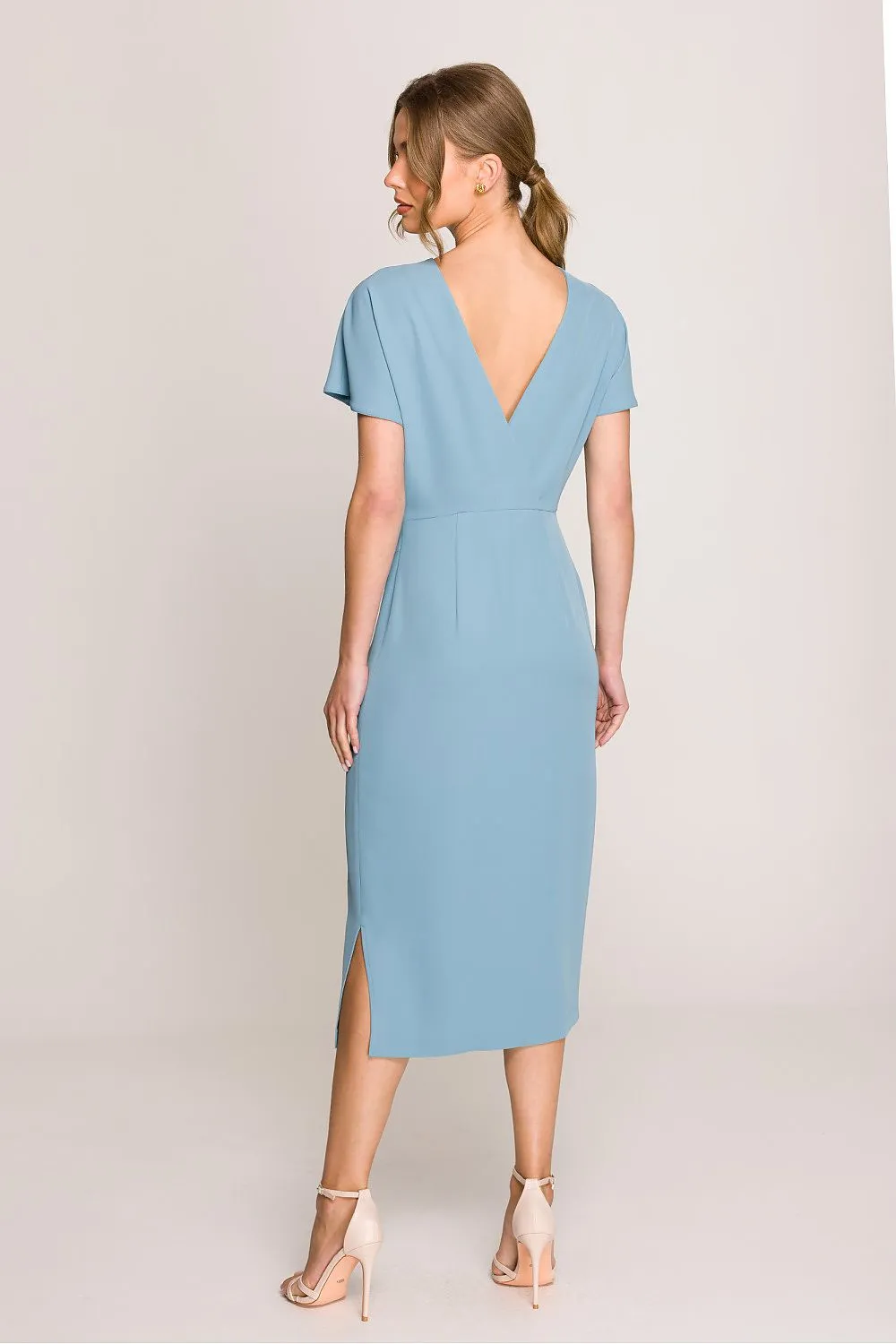 Day-dress Minimalist Midi-Length Cap Sleeve Dress