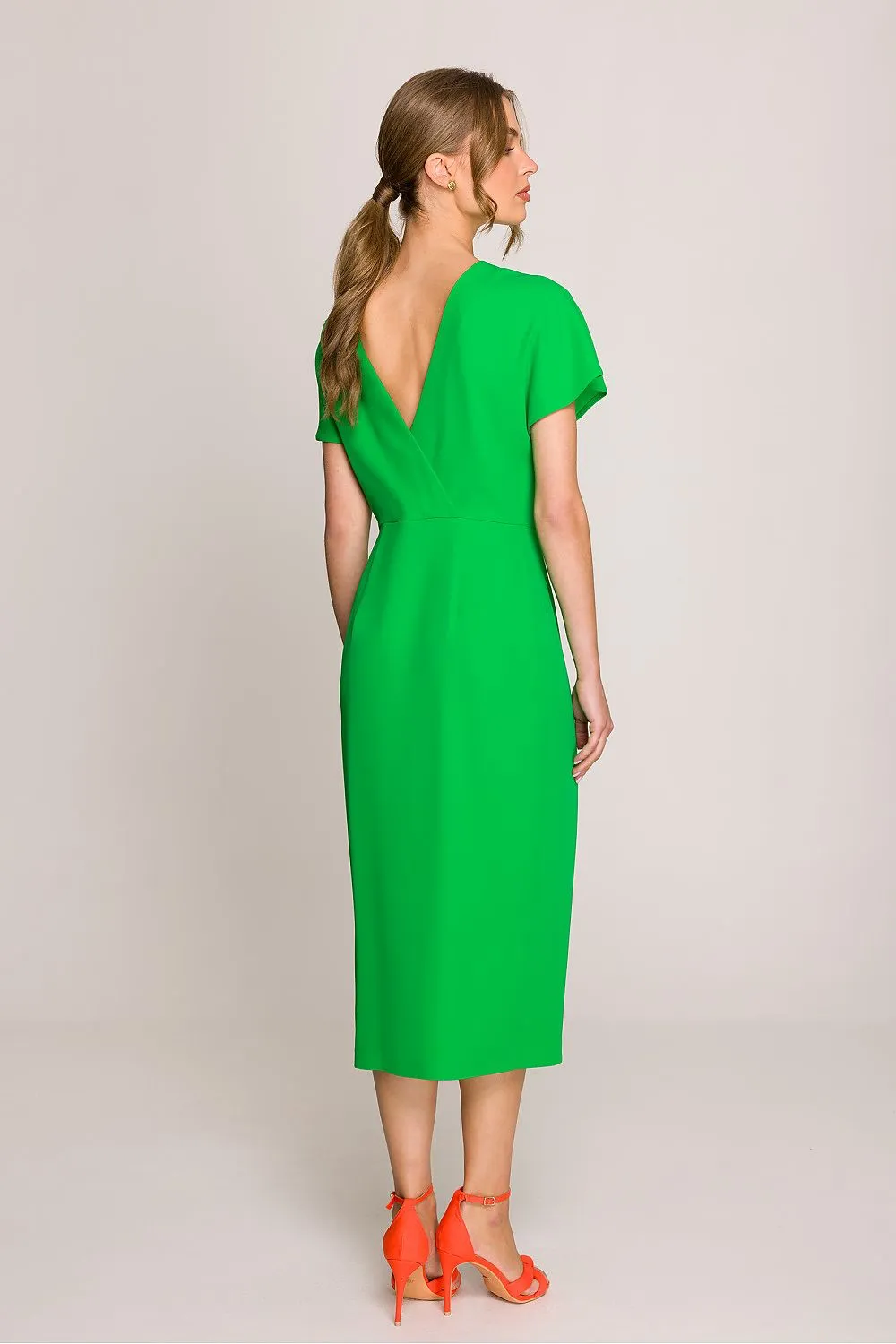 Day-dress Minimalist Midi-Length Cap Sleeve Dress