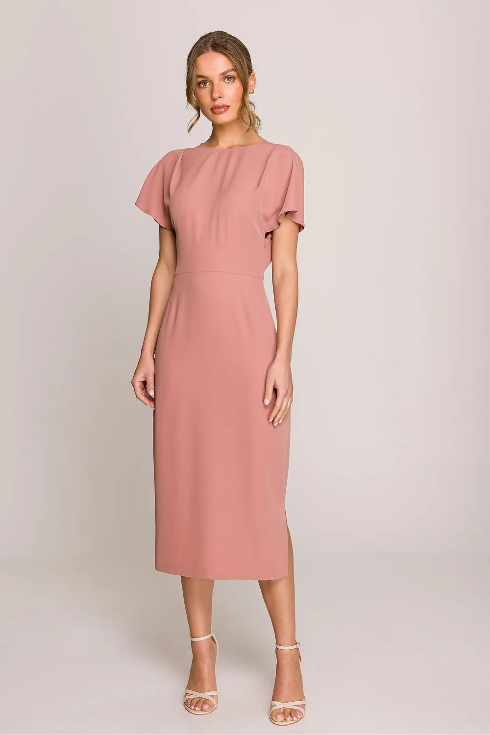 Day-dress Minimalist Midi-Length Cap Sleeve Dress