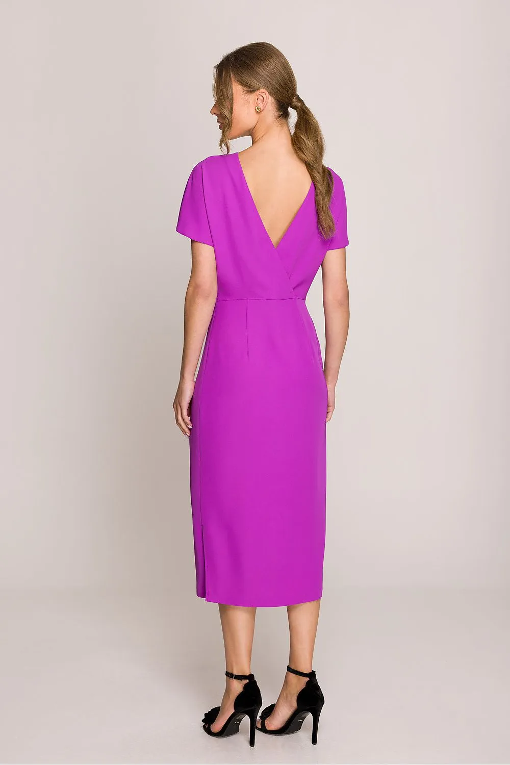 Day-dress Minimalist Midi-Length Cap Sleeve Dress