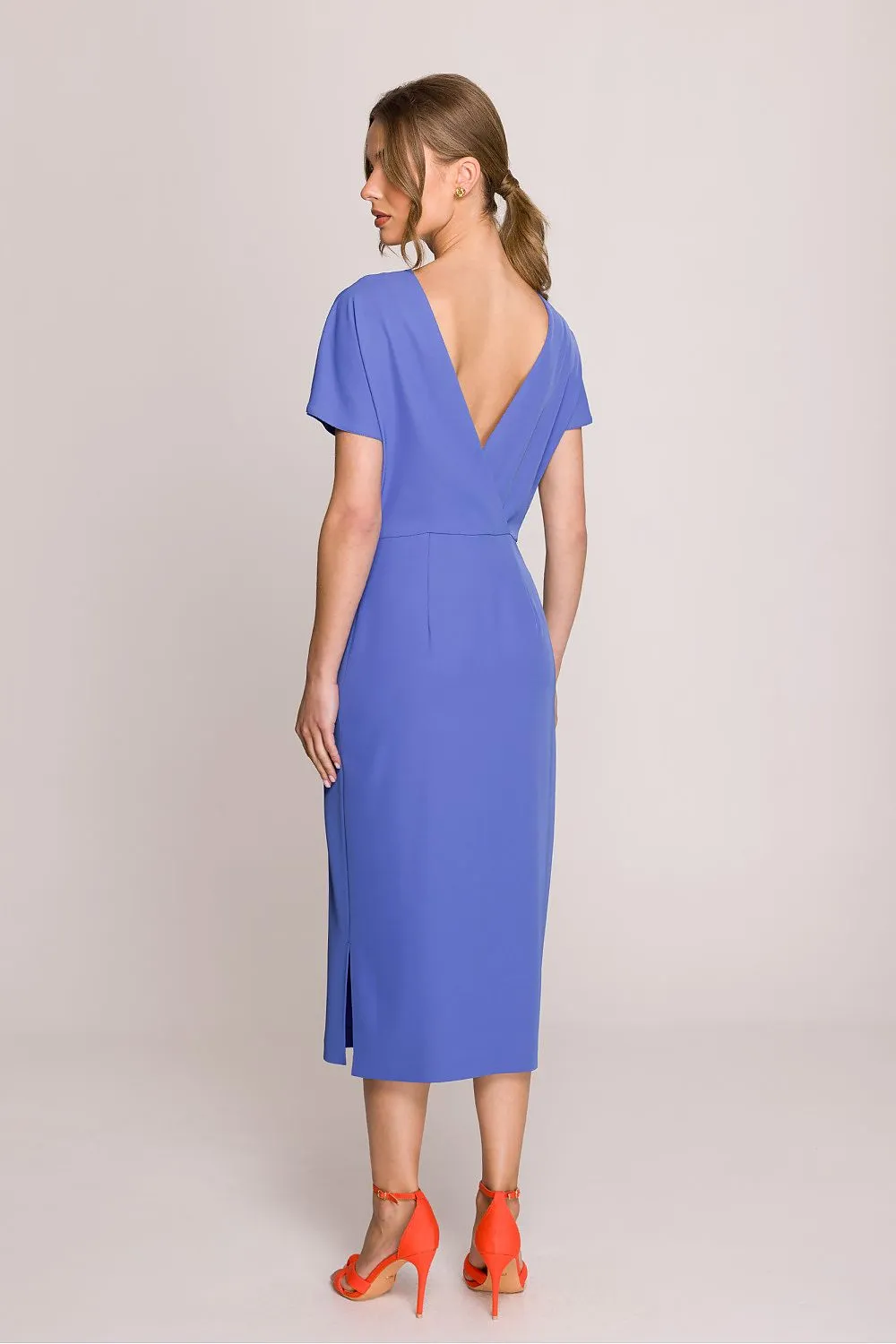 Day-dress Minimalist Midi-Length Cap Sleeve Dress