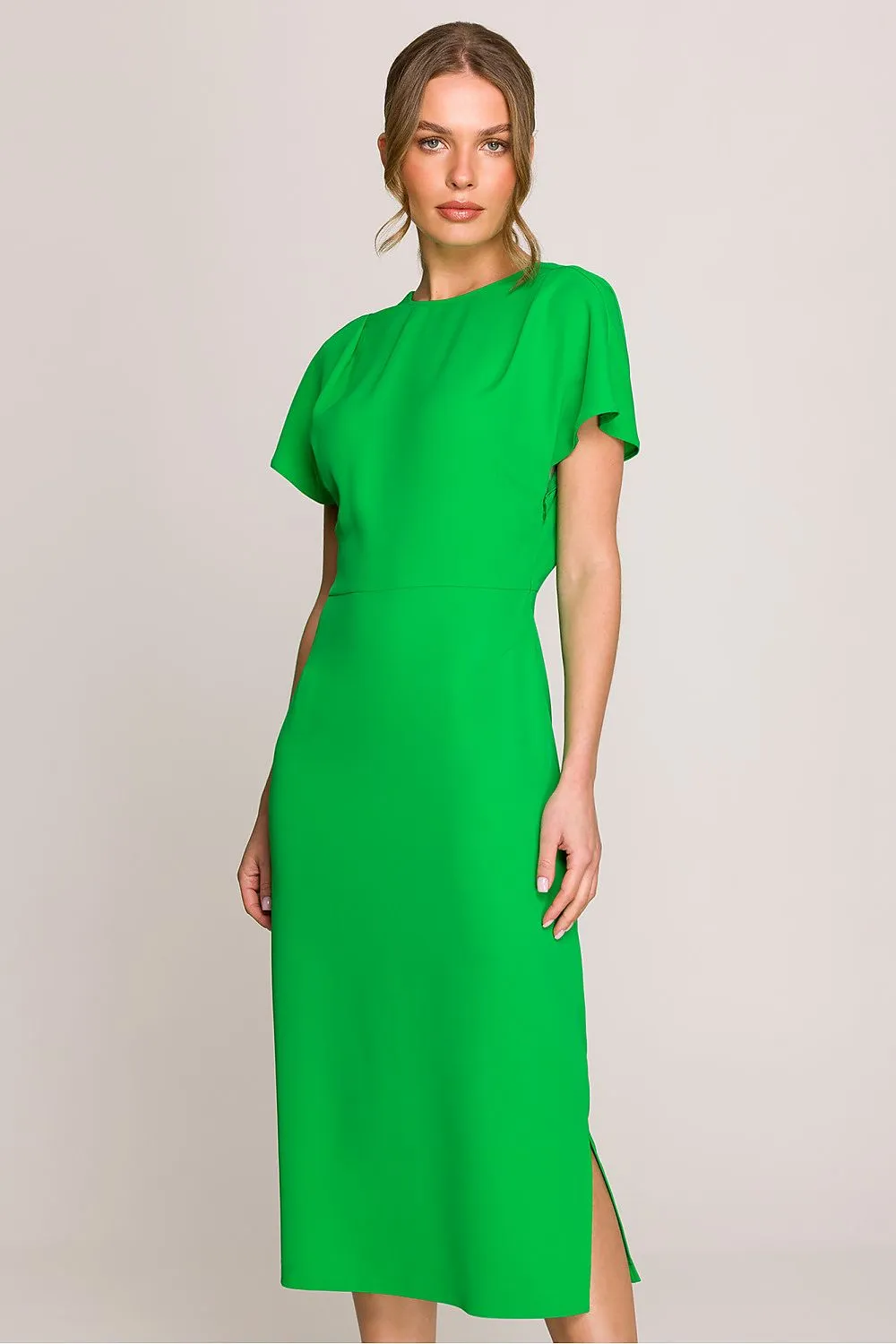 Day-dress Minimalist Midi-Length Cap Sleeve Dress