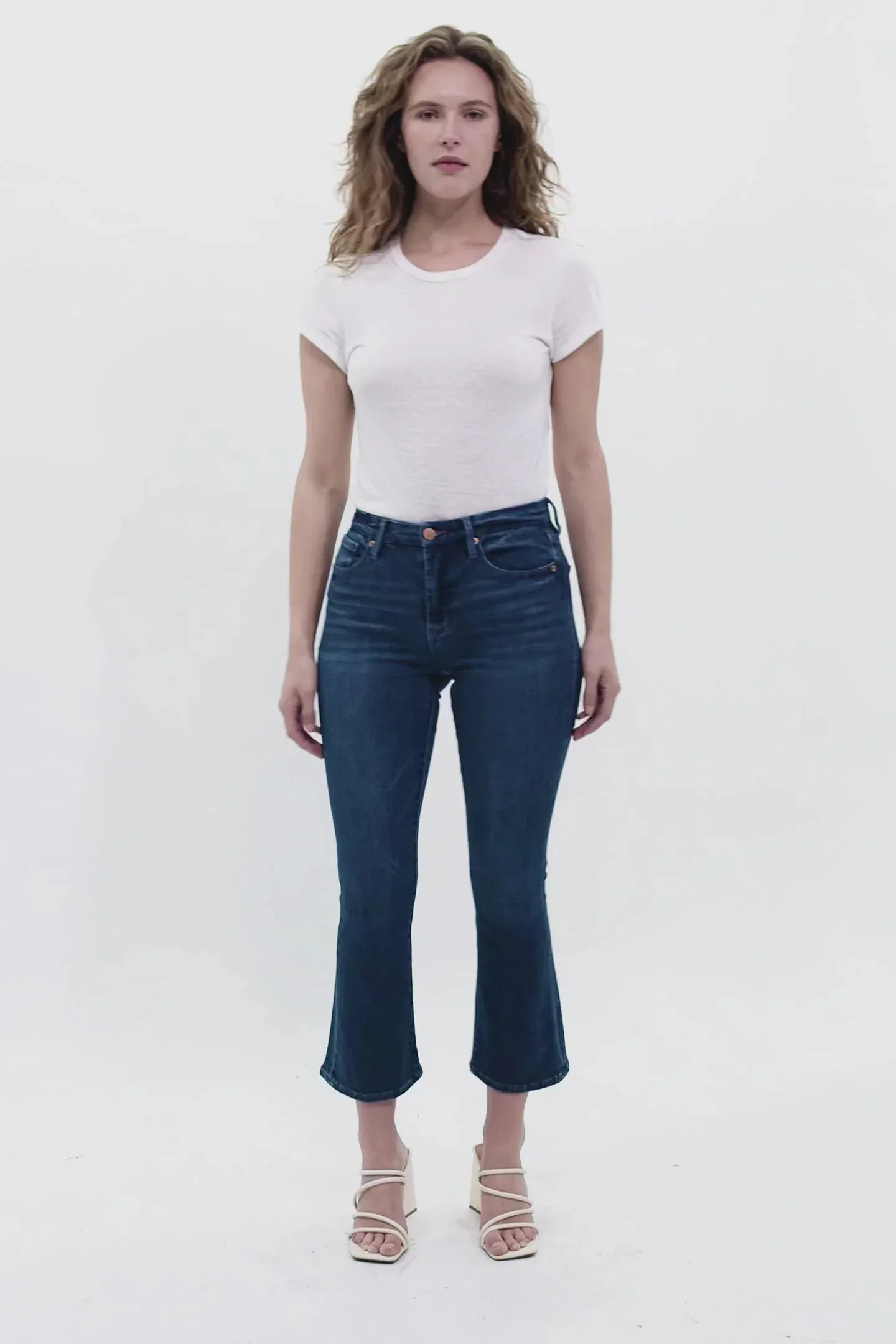 Dear John Jeanne High Rise Crop Flare Jean