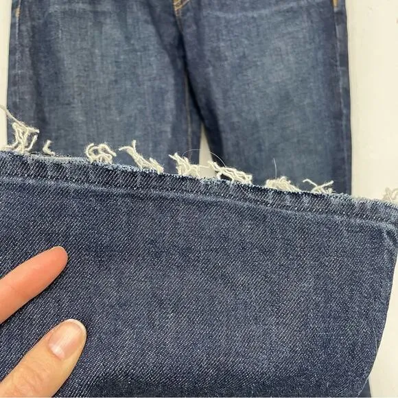 Derek Lam 10 Crosby Dark Wash Gia Mid Rise Cropped Flare Jeans Womens 26 Blue