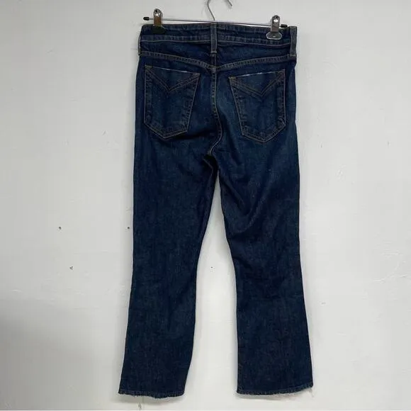 Derek Lam 10 Crosby Dark Wash Gia Mid Rise Cropped Flare Jeans Womens 26 Blue