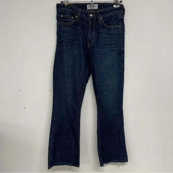 Derek Lam 10 Crosby Dark Wash Gia Mid Rise Cropped Flare Jeans Womens 26 Blue