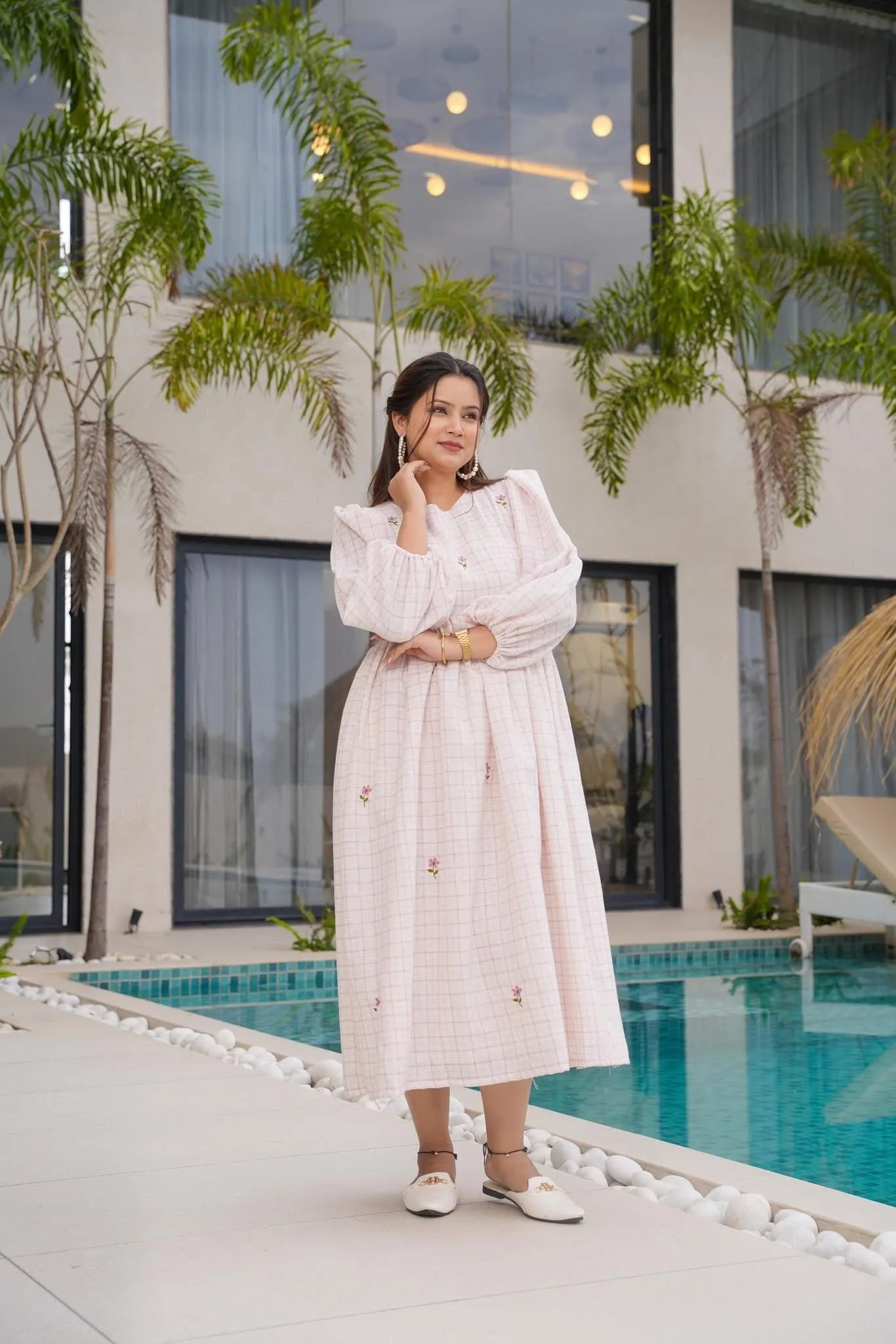 Dewdrop Chram Cotton Dress