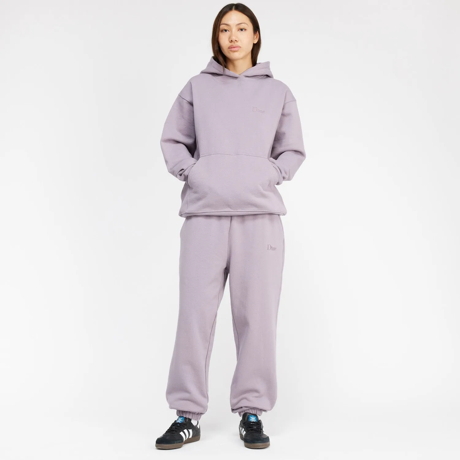 Dime Men Classic Small Logo Hoodie Plum Gray