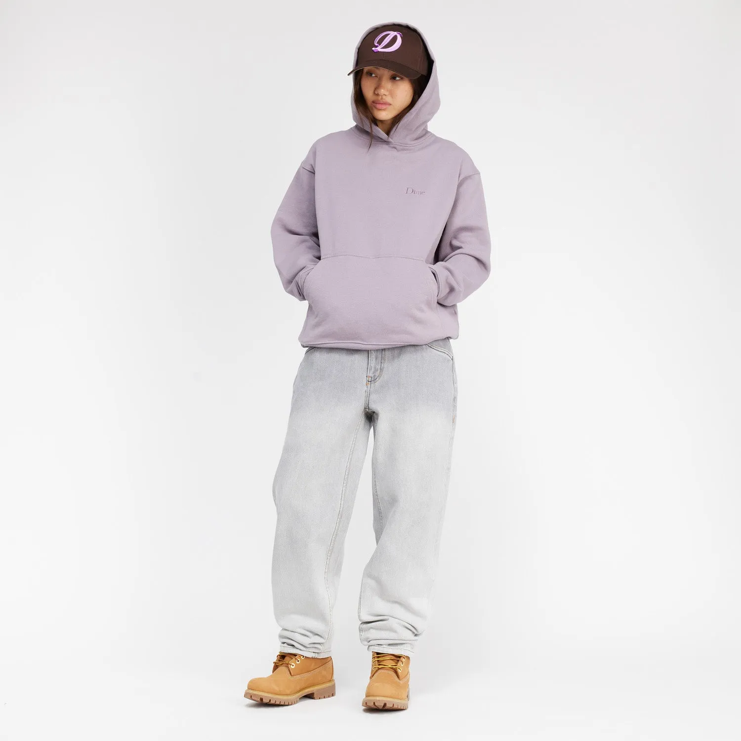 Dime Men Classic Small Logo Hoodie Plum Gray