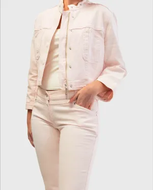 Dior Vintage Pink Denim Jacket and Cropped Jeans - FR 40