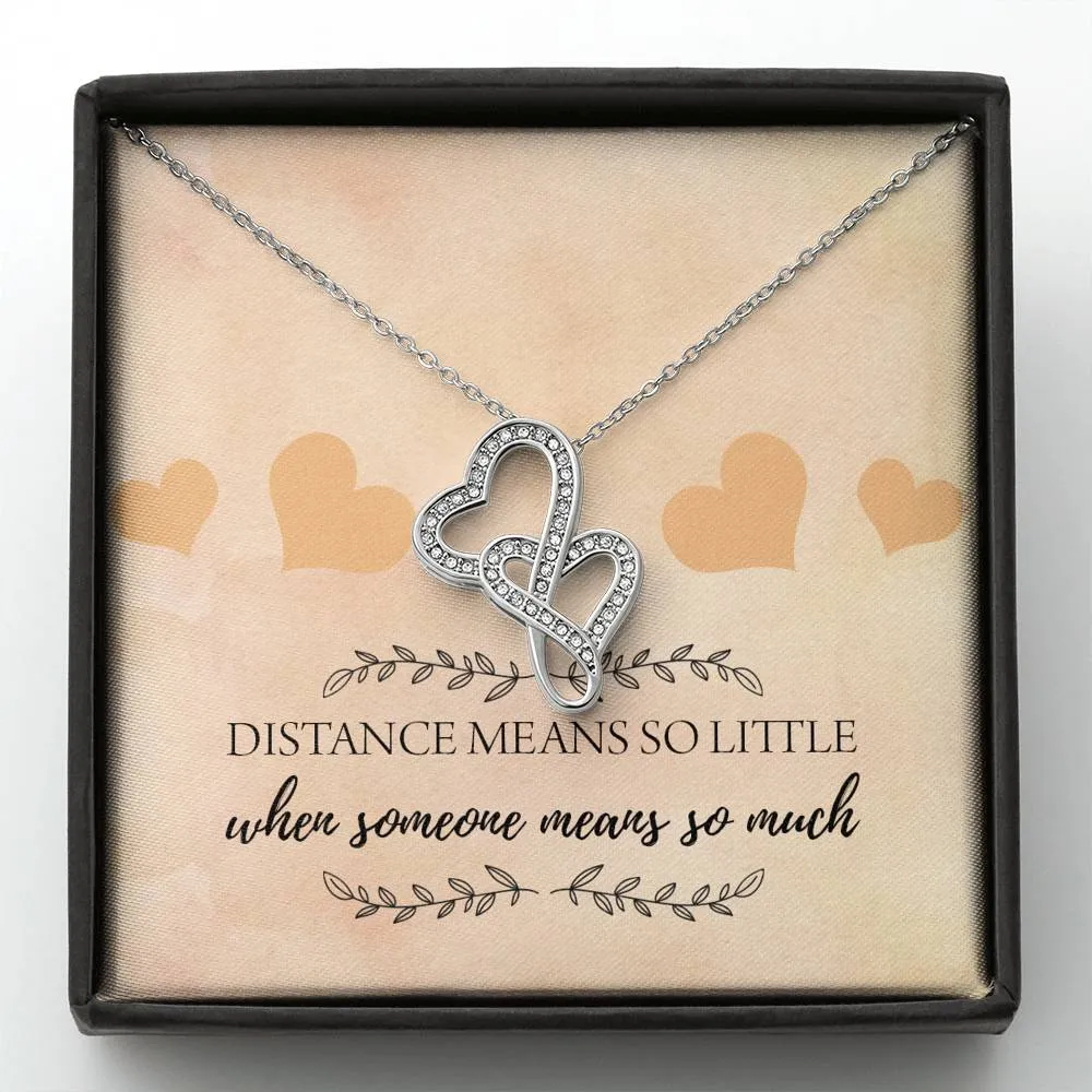 Distance Means So Little Double Hearts Necklace