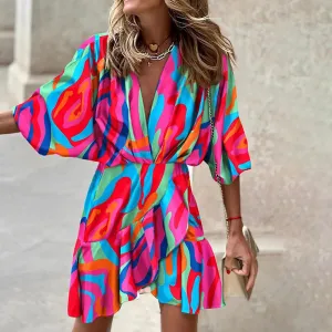 Dolly -Elegant dress with batwing sleeves