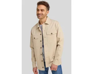Double Two Long Sleeve Two Pocket Overshirt for Men's (DTLS1200) in Stone, 2XL-5XL